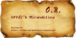Offák Mirandolina névjegykártya